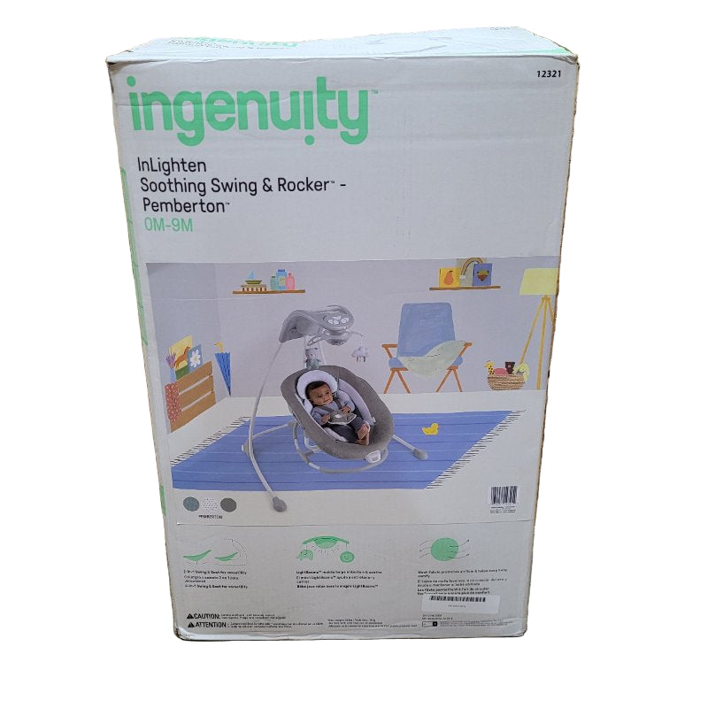 Columpio Y Mecedora Relajante Ingenuity 0-9 meses Gris