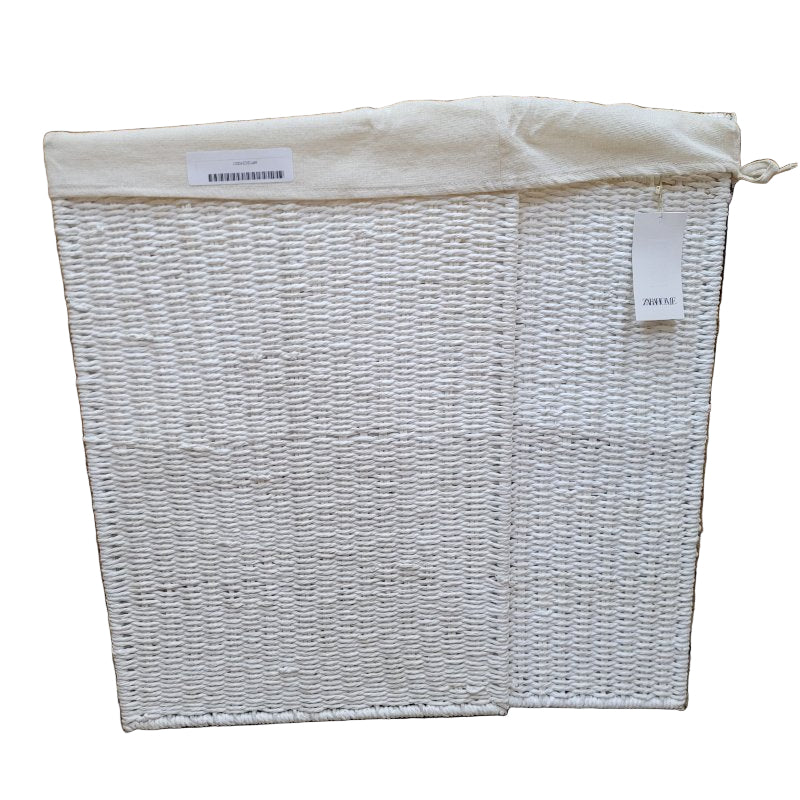 Cesta Ropa Con Tejido Interior Zara Home 45*27*64 Cm Blanco