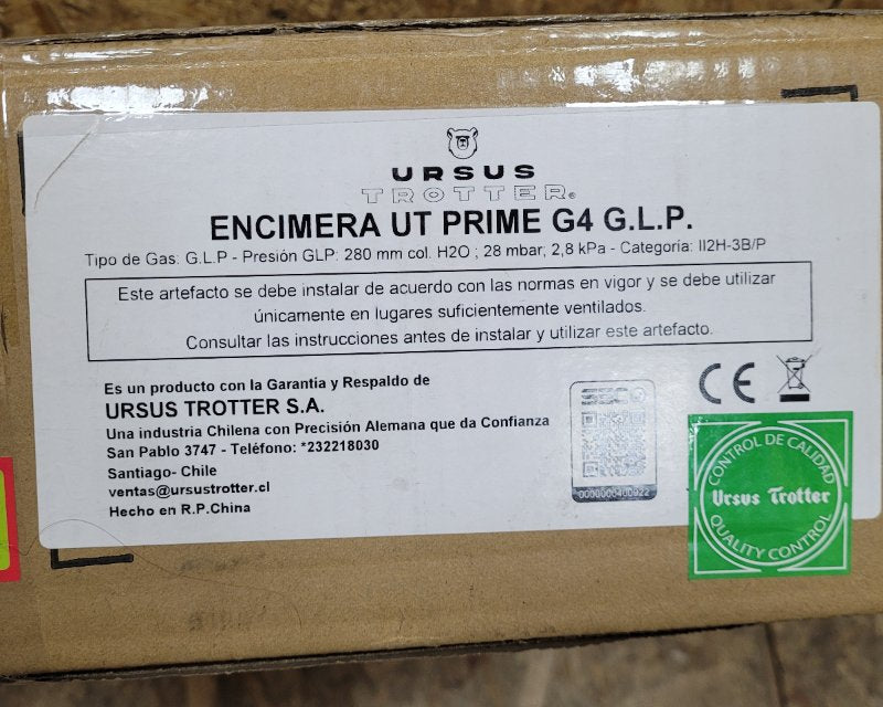 Encimera 4 Quemadores Gas Licuado Ursus Trotter Ut Prime G4