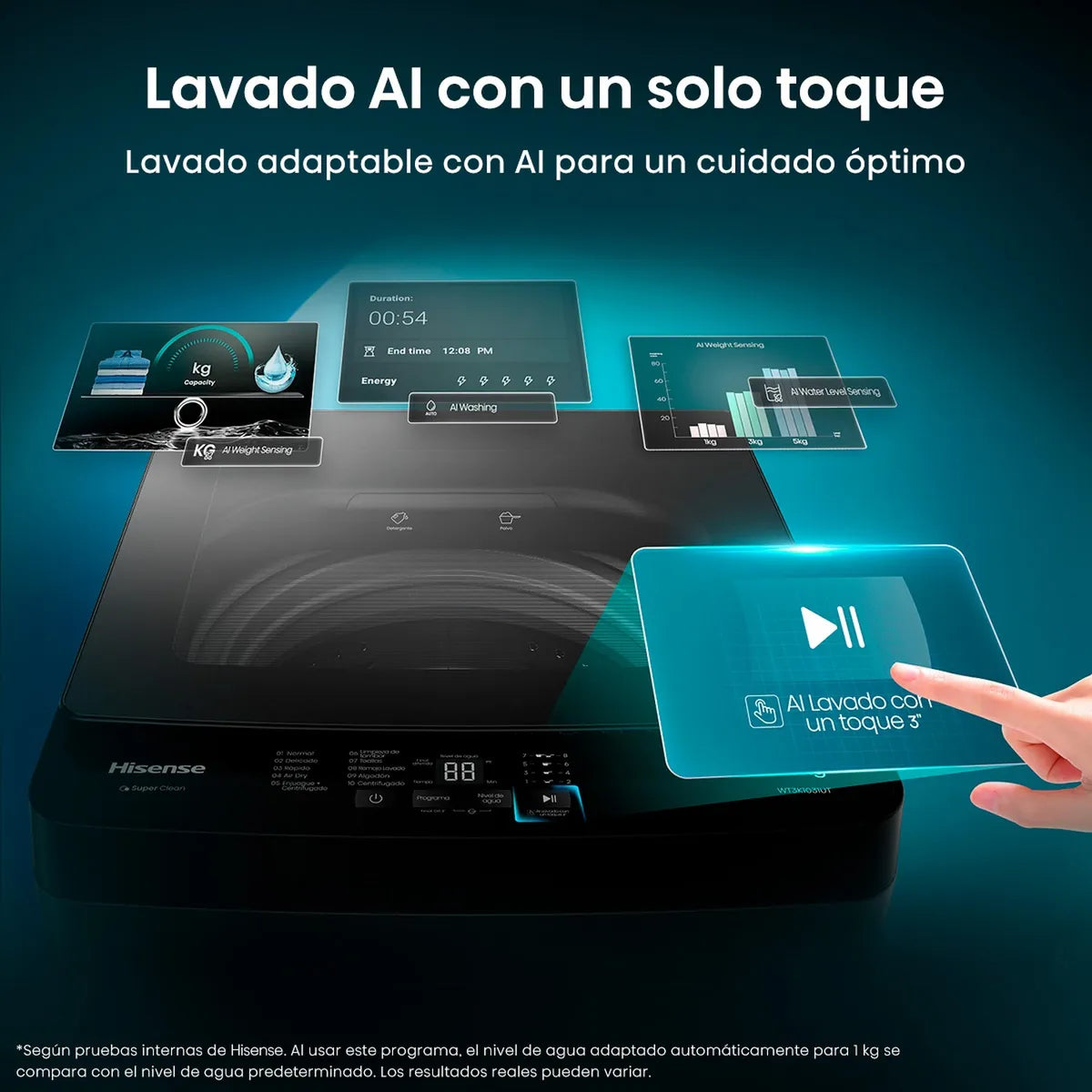 Lavadora Carga Superior 10kg Hisense WT3K1031UT
