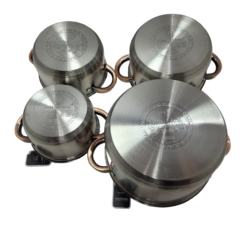 Bateria 8 Piezas Acero Inoxidable Haus Roland Berlin Hr133-2 Plateado