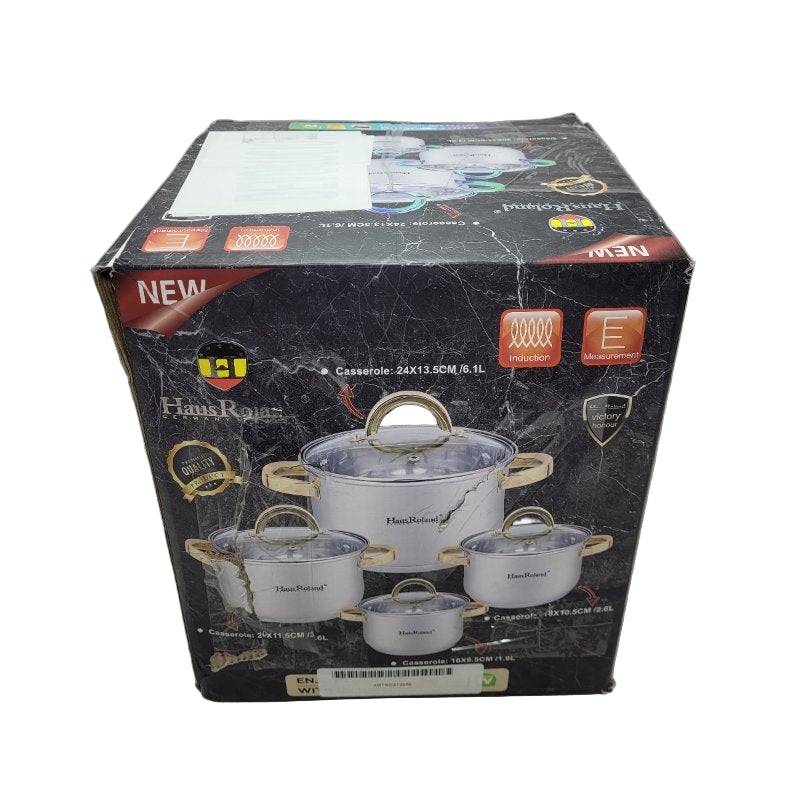 Bateria 8 Piezas Acero Inoxidable Haus Roland Berlin Hr133-2 Plateado