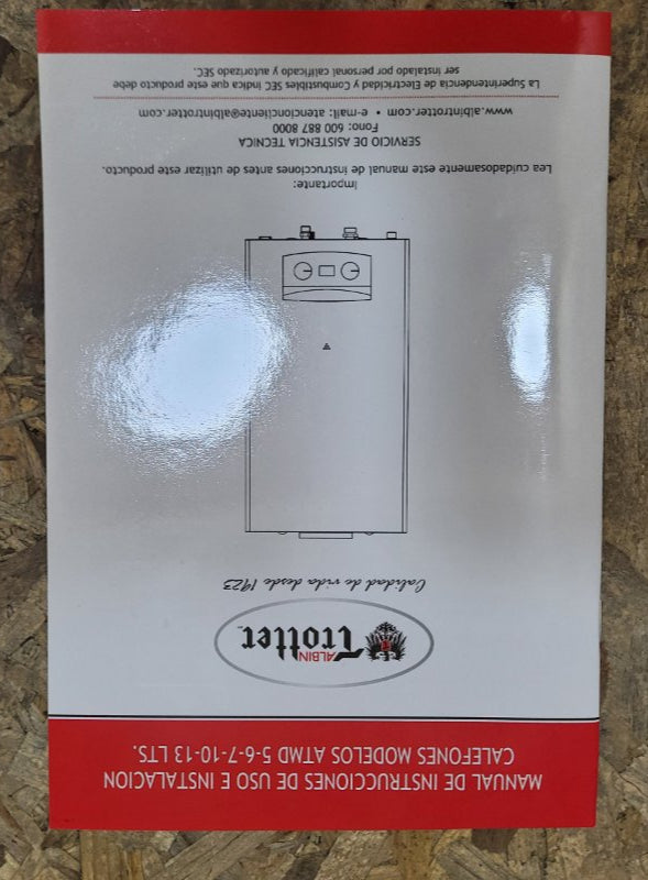 Calefon A Gas Tiro Abierto Albin Trotter Calefon Atmd 13 gn Blanco 13 L