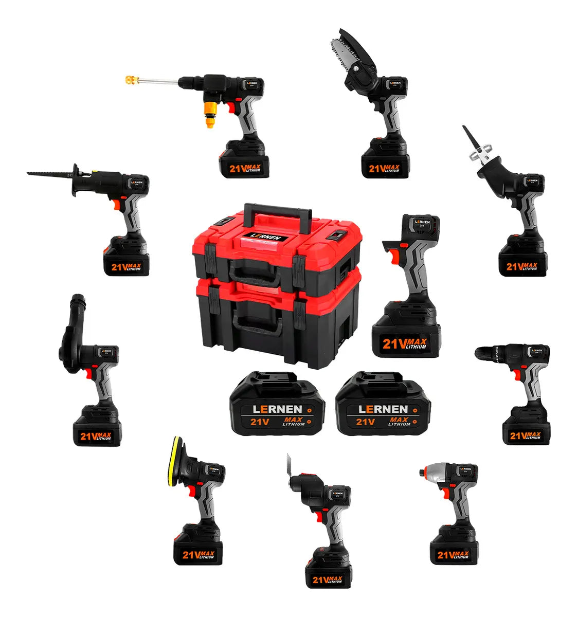 Combo Taladro Con Herramientas Eléctricas 10 En 1 Lernen Ct10en1 Gris
