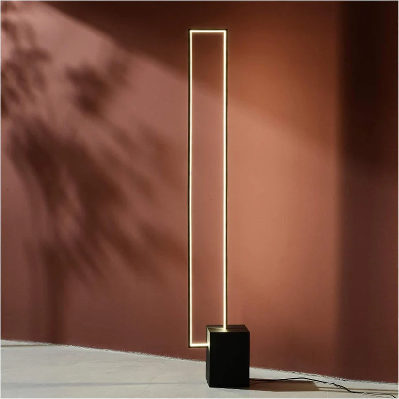Lampara De Pie Led Santu Rectangular Negro