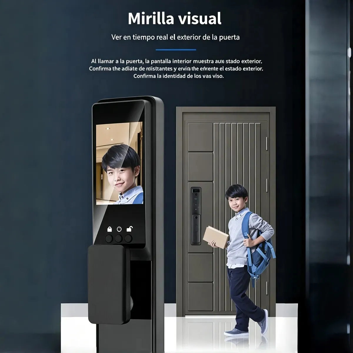 Cerradura Inteligente 3D Smart Lock HY03BY, Negro