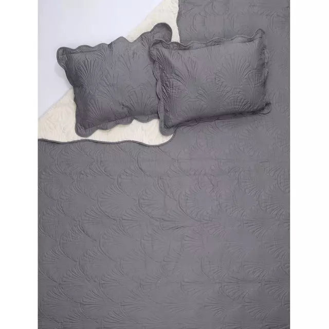 Cubrecama  Sherpa Liso 2 Plazas Mallorca Paris Gris 230x250 Cm
