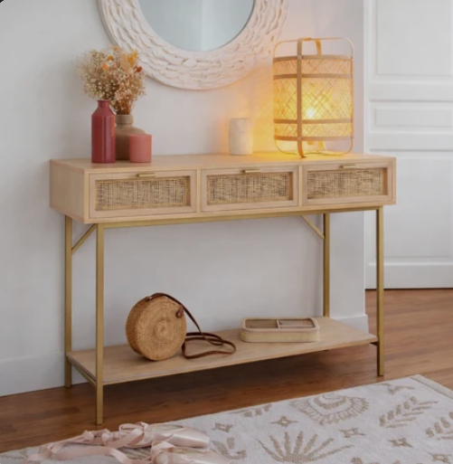 Aparador 3 Cajones Defábrica Natural Wood Color LFMD03 2A5 110x40x81