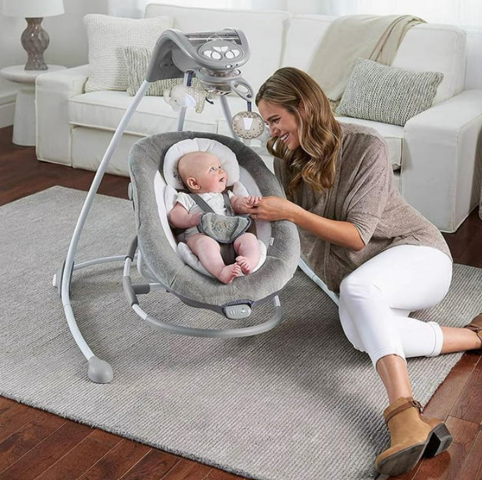 Columpio Y Mecedora Relajante Ingenuity 0-9 meses Gris