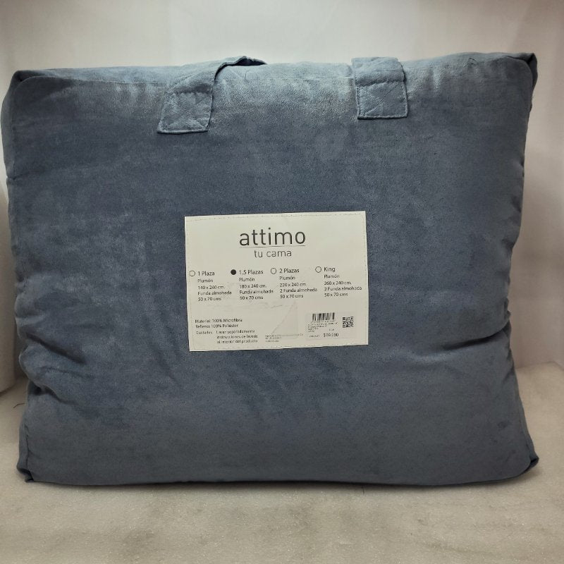 Plumon Sherpa Melange Attimo 1.5 Plazas Azul