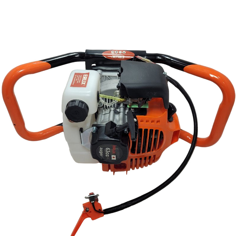 Motor Ahoyador De Tierra De Gasolina Erux Eu-630d Naranjo 63cc