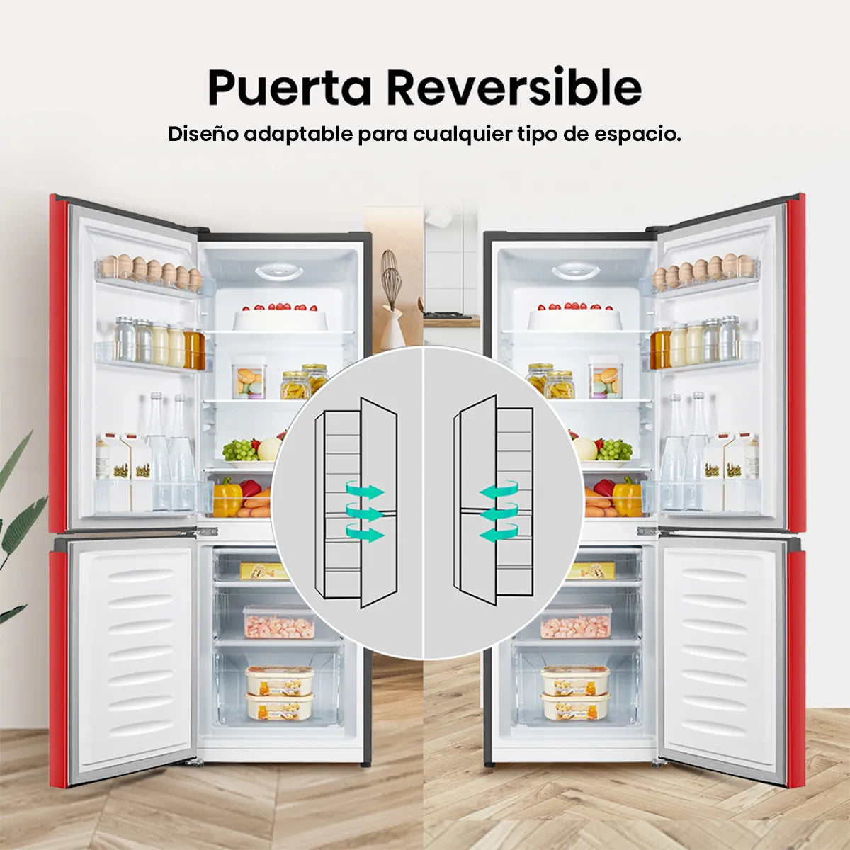 Refrigerador Hisense RB215NR, Rojo  165 Litros