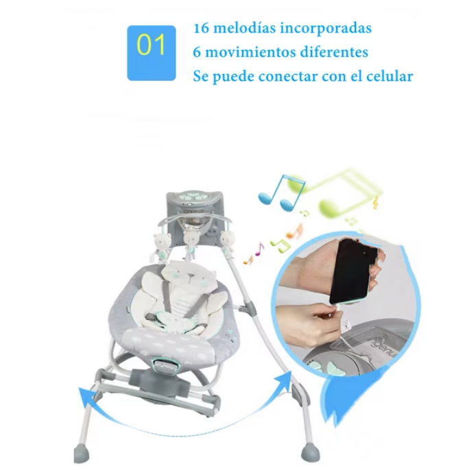 Columpio Y Mecedora Relajante Ingenuity 0-9 meses Gris