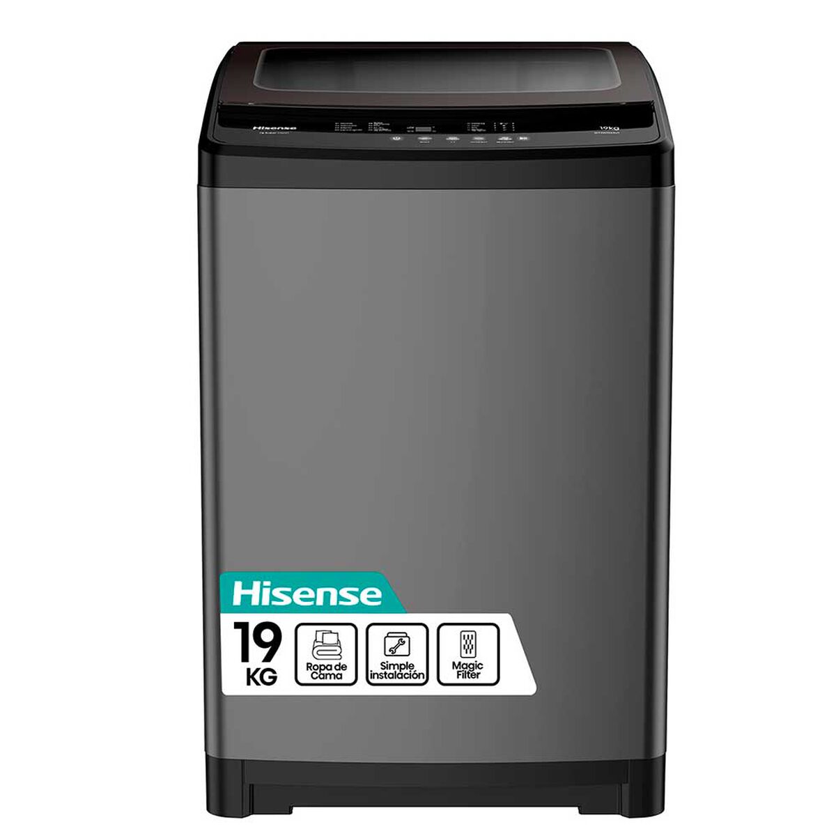 Lavadora Automática Hisense WT3W1923UT Carga Superior 19 kg - Negro