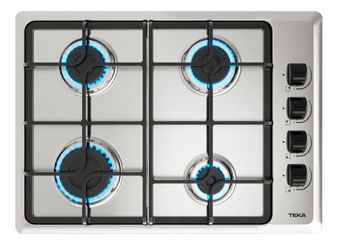 Encimera Teka Hlx 540  Kbboc Ix  A Gas 4 Quemadores Gris