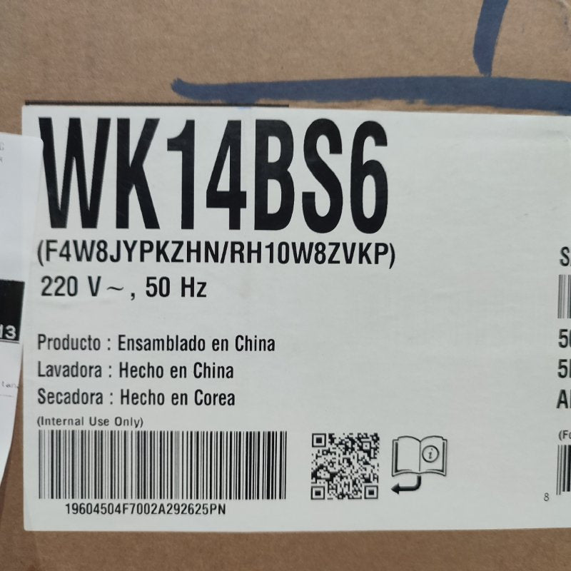 Lavadora Secadora Washtower Lg Wk14bs6 Negro 14kg / 10kg