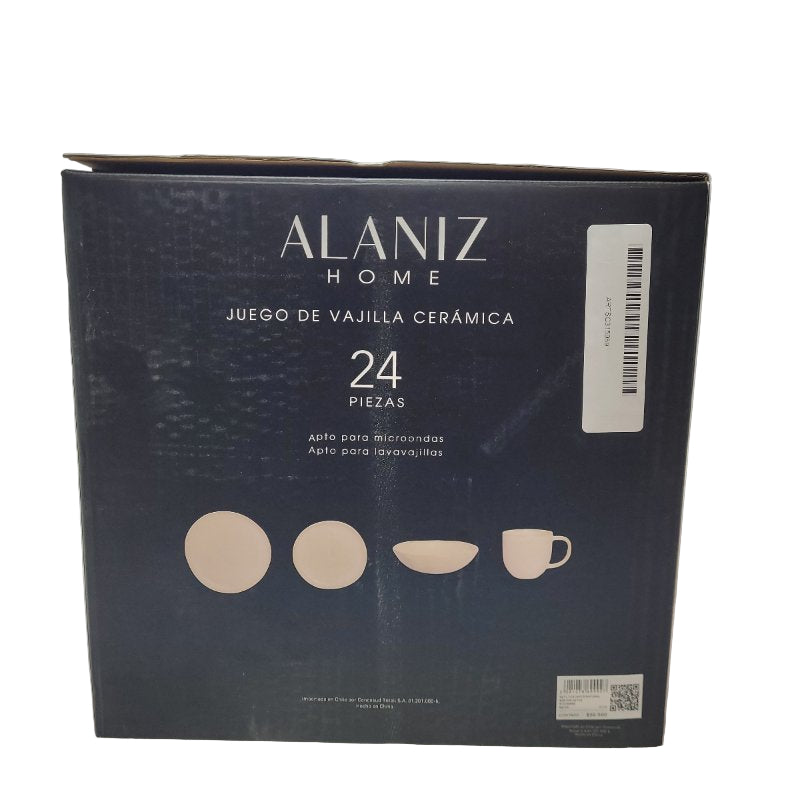 Juego De Vajillas Ceramica Alaniz Home 92b-006-Set24 Natural 24