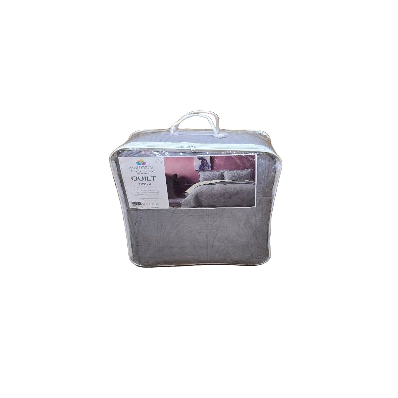 Cubrecama  Sherpa Liso 2 Plazas Mallorca Paris Gris 230x250 Cm