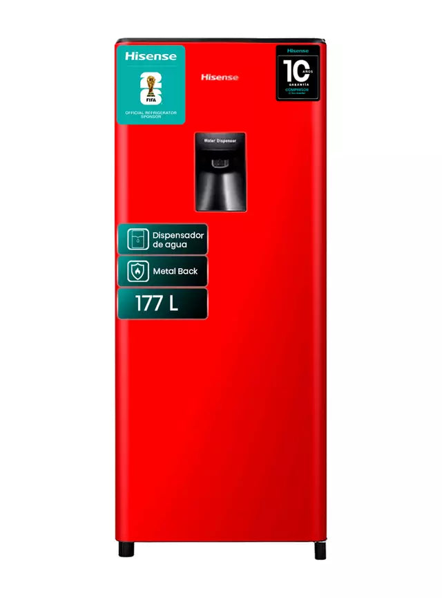 Refrigerador Hisense HRO179RD Rojo 177 Litros, 49x123x50 cm