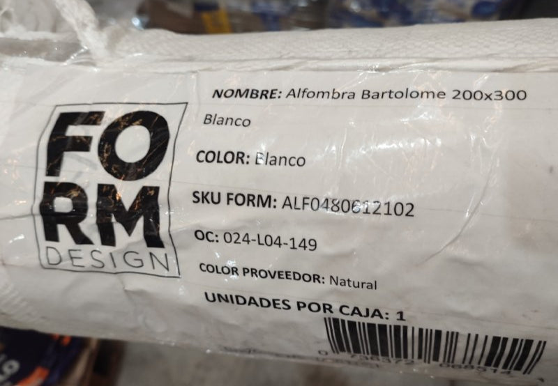 Alfombra Form Design Bartolome Blanco 200x300cm