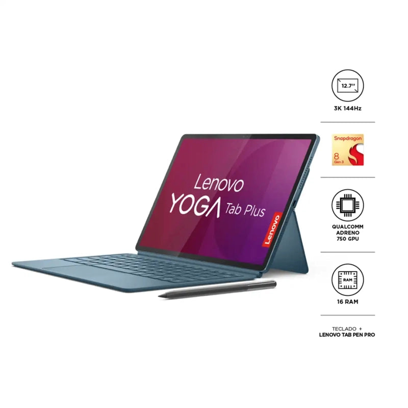 Tablet Lenovo Yoga Tab Plus TB520FU 12.7" + Teclado y Lápiz Azul Petróleo 16GB+256GB