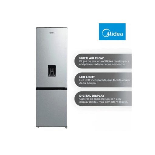 Refrigerador Midea MDRB380FGE50 262 Litros, Plateado