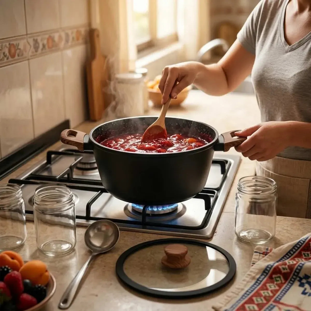 Set de Batería de Cocina Keep Granite Black 7 Piezas Antiadherente ILAG para Inducción