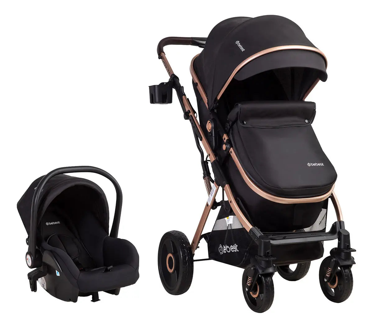 Coche Cuna Travel System Bebesit Vox Gold Negro