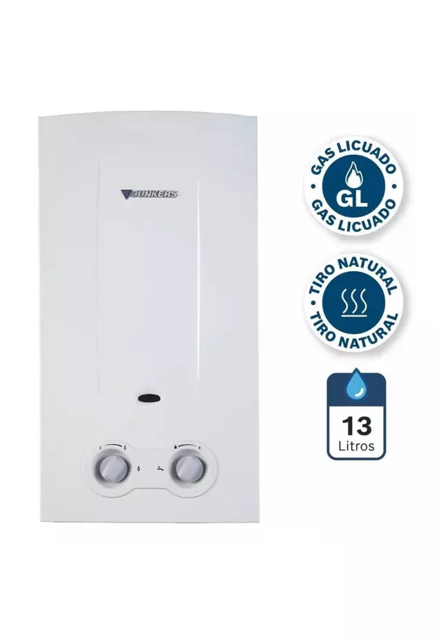 Calefón Bosch Junkers Hydrobattery-Smart W13 KB 31 S43975 13 Litros, Gas Licuado 28 mbar