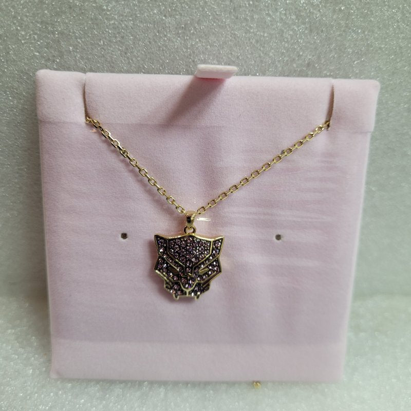Collar Cara Pantera Marvel Swarovski 5650574 Plateado / Rosado