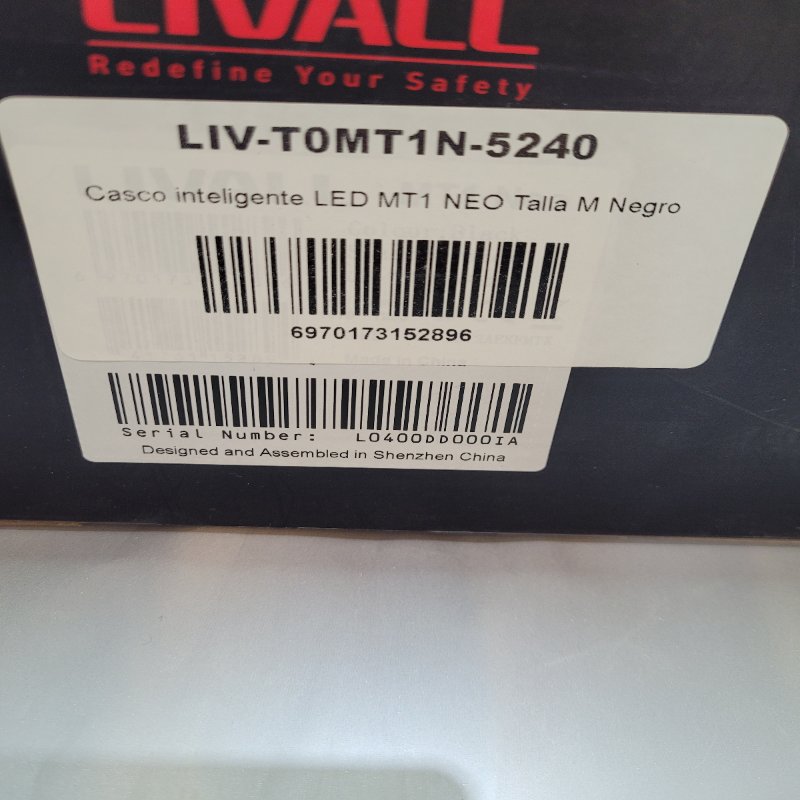Casco Inteligente Livall Led Mt1 Neo Negro M