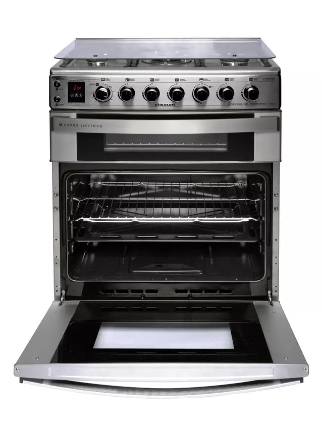 Cocina  Hibrida  Doble Horno  5 Quemadores Sindelen Ch-770dh Gris/ Negro