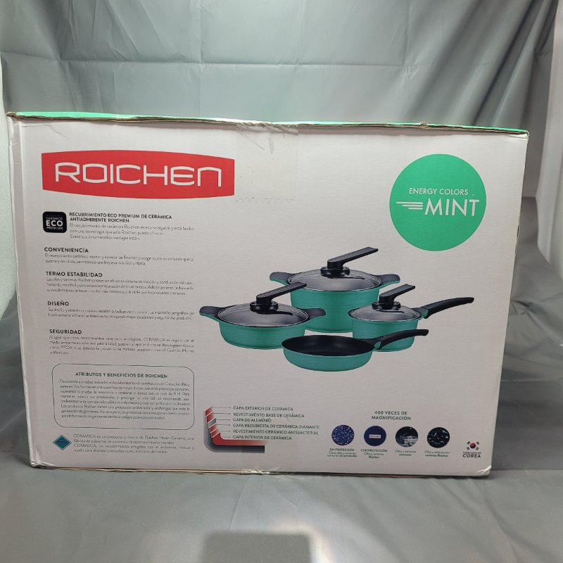 Set 7 Piezas Roichen Cerámica Antiadherente Verde