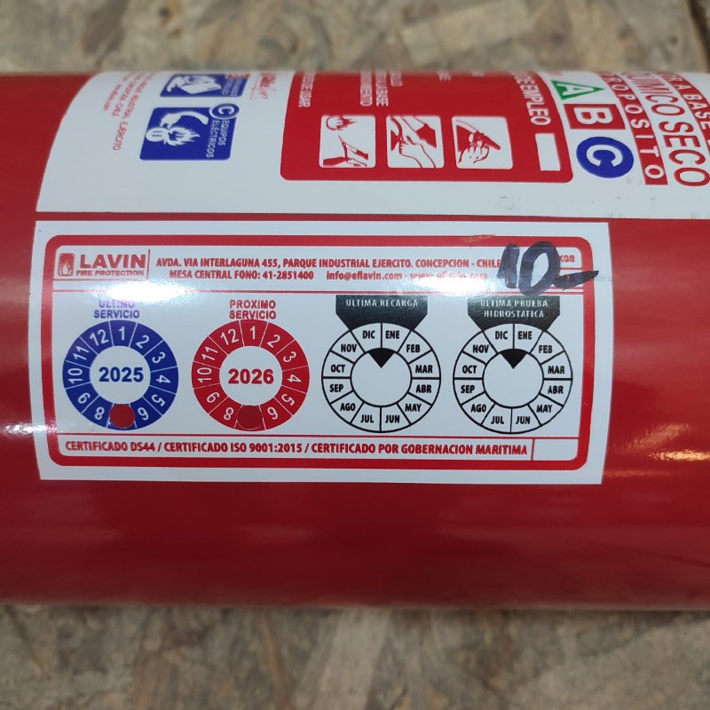 Extintor Chilefire P.s.q 75% Rojo 10kg