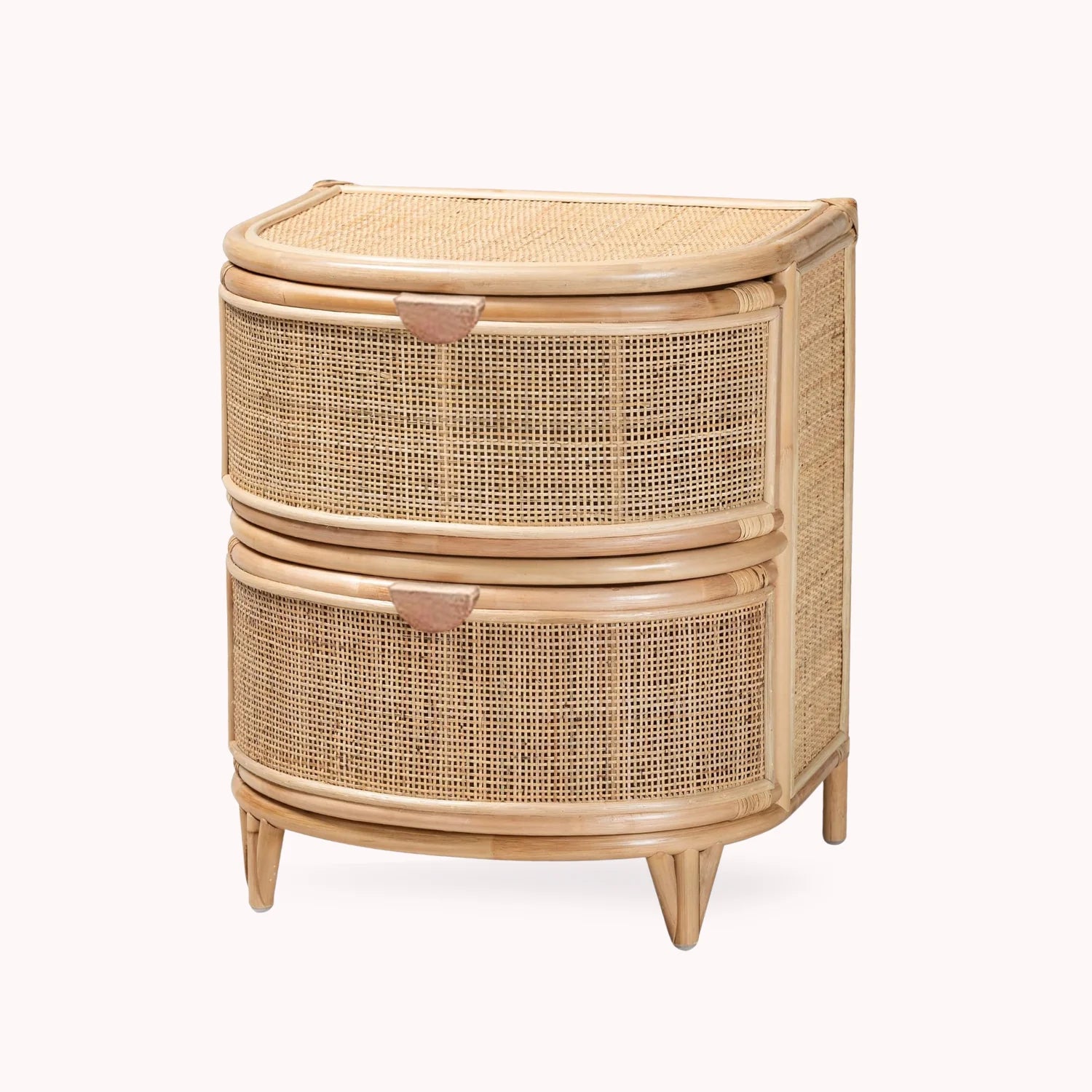 Velador de Rattan con Cajones Santú Home & Deco – Mesa de Noche 2 Cajones