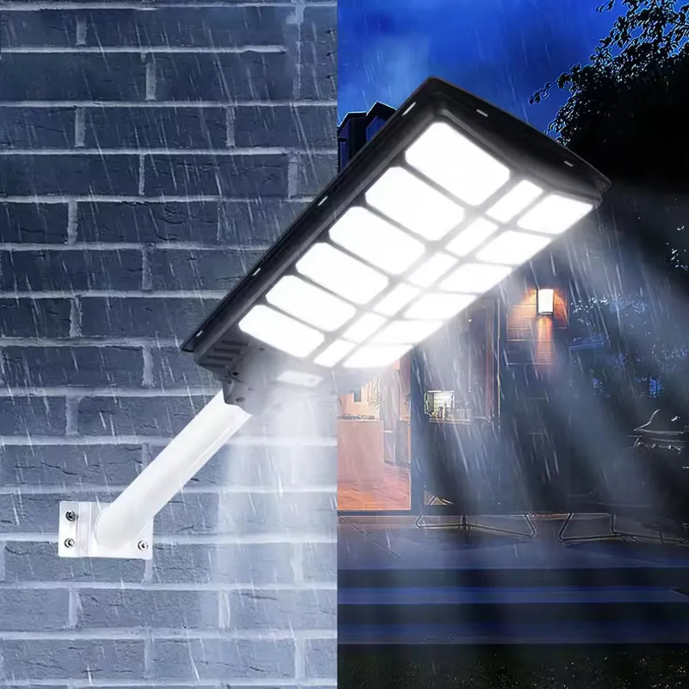 Foco Solar Led 1600w Grande Con Sensor Mov Control Y Soporte Rixme Negro 1600 W