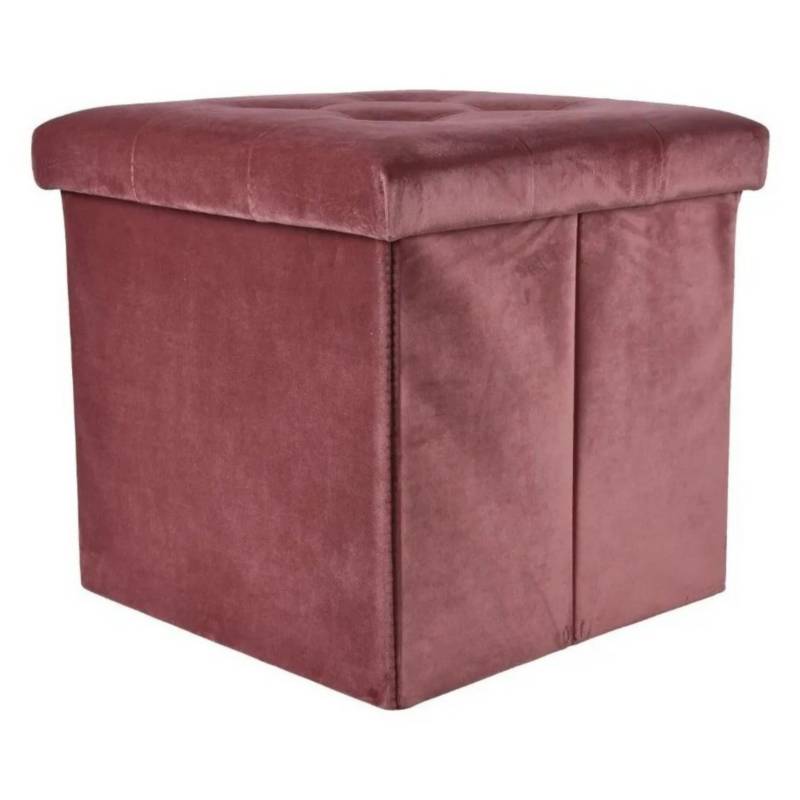 Pack pouf baul begônia cubo organizador plegable rosado y negro [Openbox]