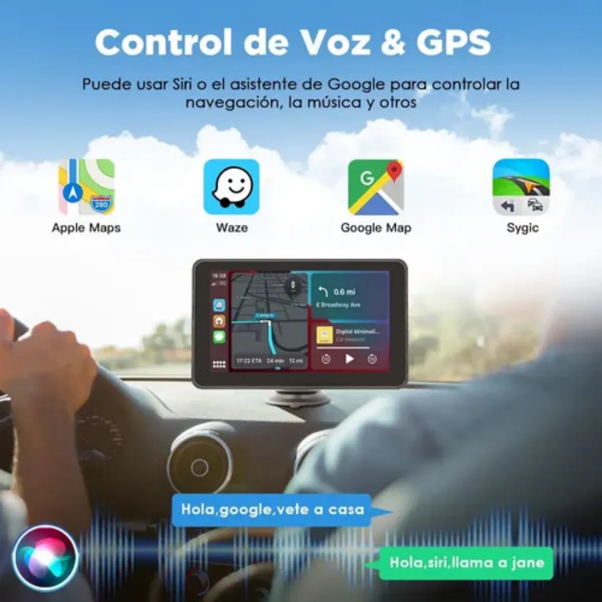Reproductor Multimedia Portátil Genérico para Android Auto