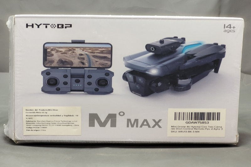 Drone Portable Mdrone 4k Hd Wifi Fpv Con Tres Camaras Negro