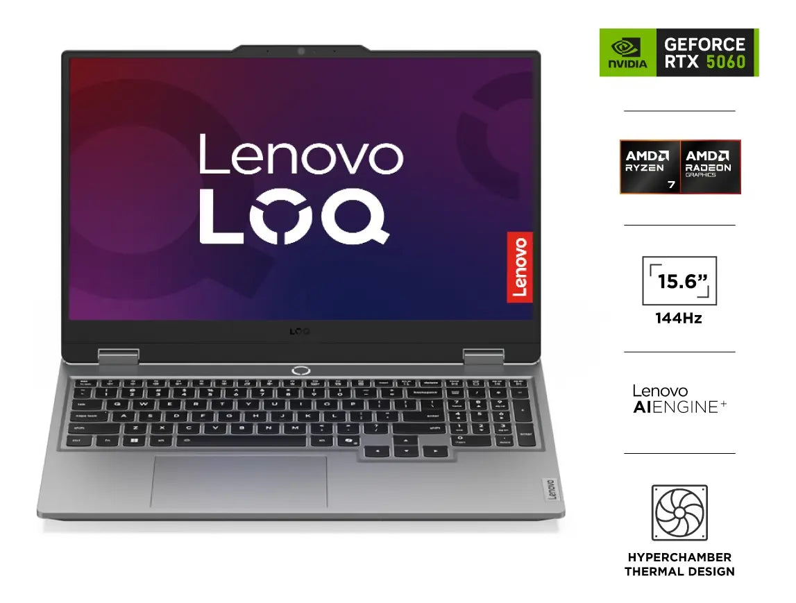 Notebook Lenovo LOQ 15AHP10 AMD Ryzen 7 250 RAM 16GB SSD 512GB