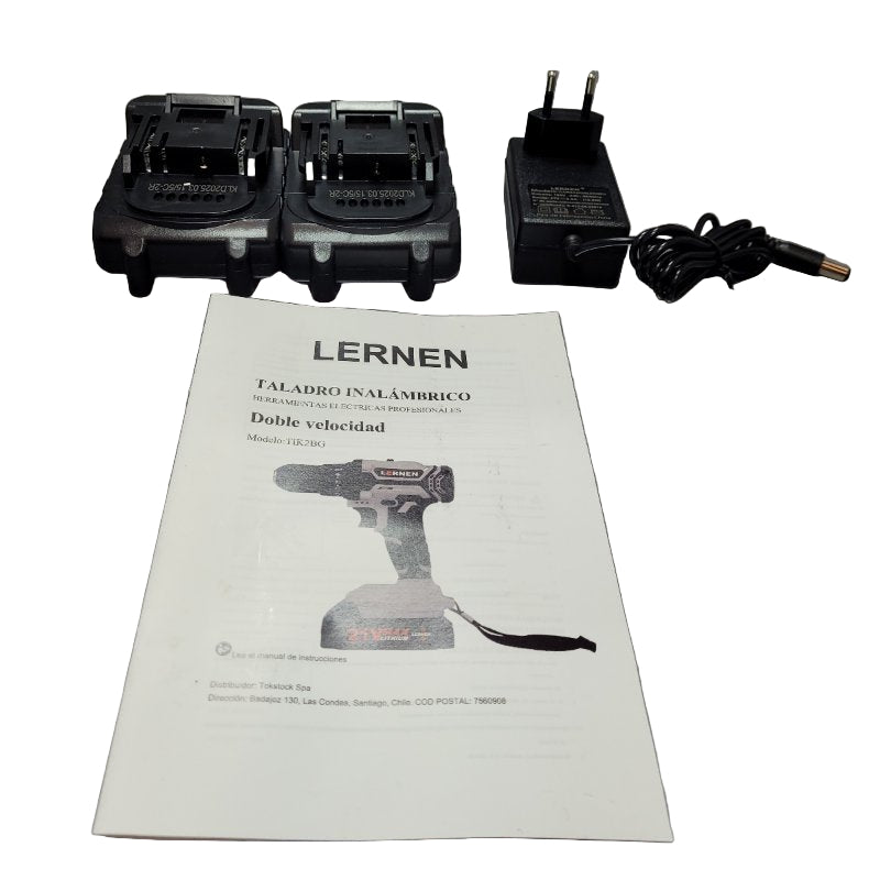 Kit Taladro Destornillador Inalámbrico Lernen 21v 2 Baterias Gris
