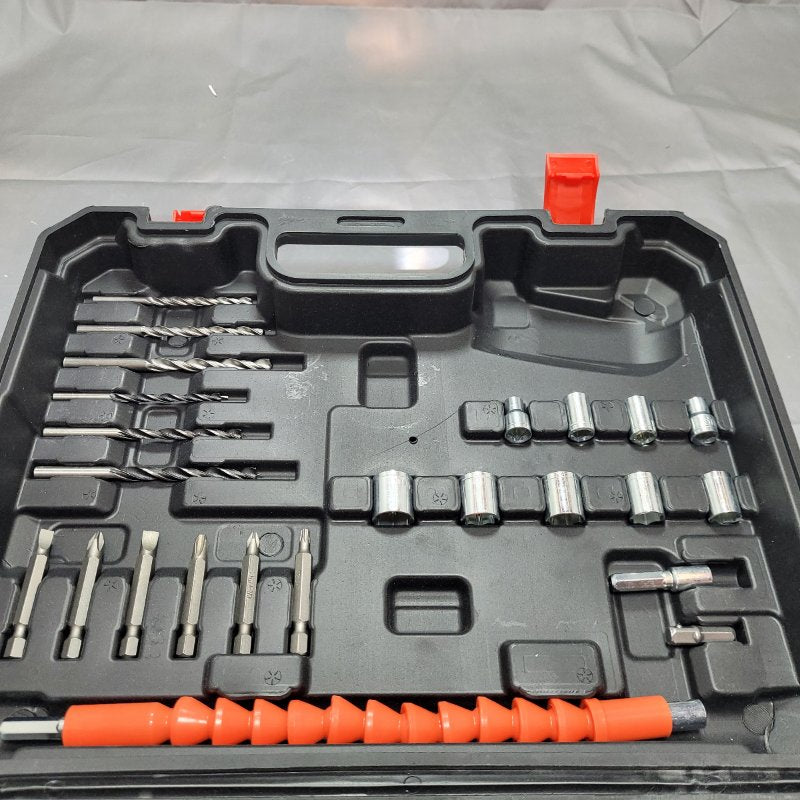 Kit Taladro Destornillador Inalámbrico Lernen 21v 2 Baterias Gris