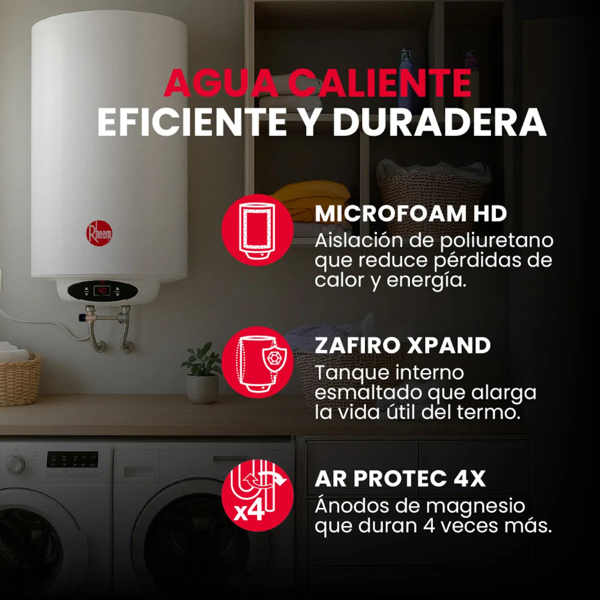 Termo Eléctrico Rheem TM-120R 120 Litros, Blanco