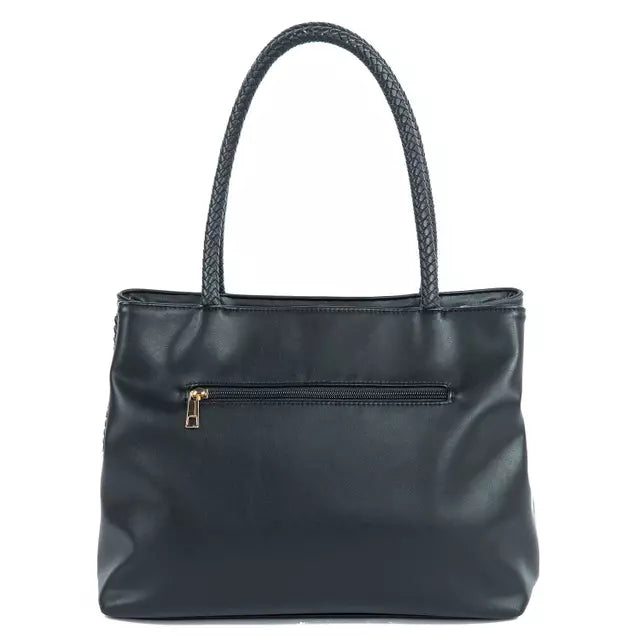 Cartera Dos Asas Ganel Tramado Car3036 Negro Femenino