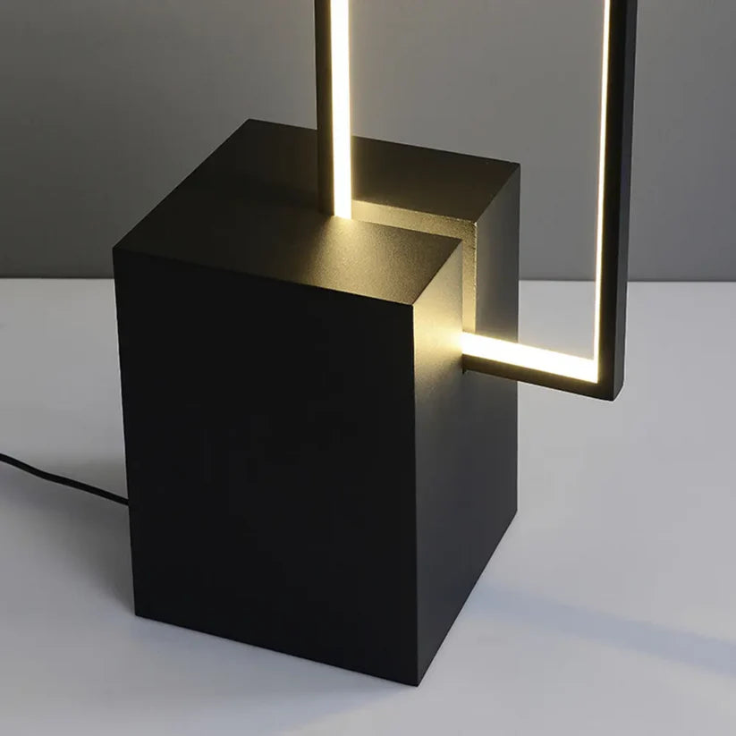 Lampara De Pie Led Santu Rectangular Negro