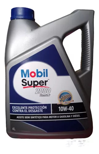 Aceite Semi Sintetico Para Motor Mobil Super Super 2000 Formula P Sae 10W-40 4L