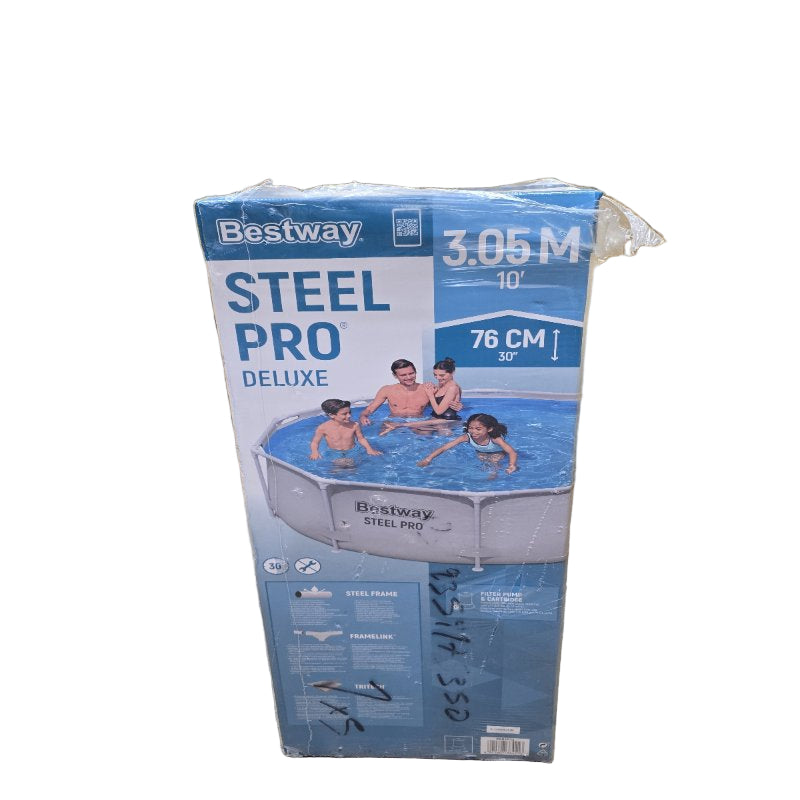 Piscina Redonda Con Filtro Deluxe Bestway 561pq Gris 3.O5 M