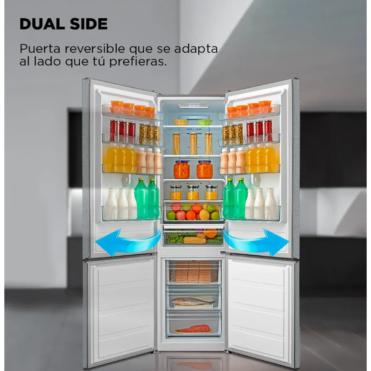 Refrigerador Midea MDRB489MTE50 330 Litros, Silver
