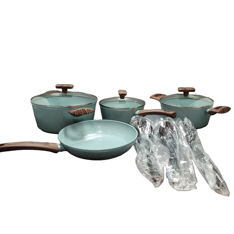 Batería De Cocina Chef Choice Verde Agua 10 Pieza