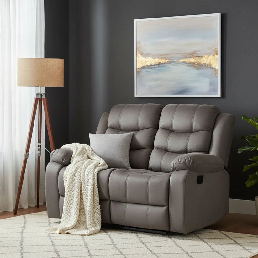 Sofá 2 Cuerpos Reclinable Daniels Norman Elephant Gris